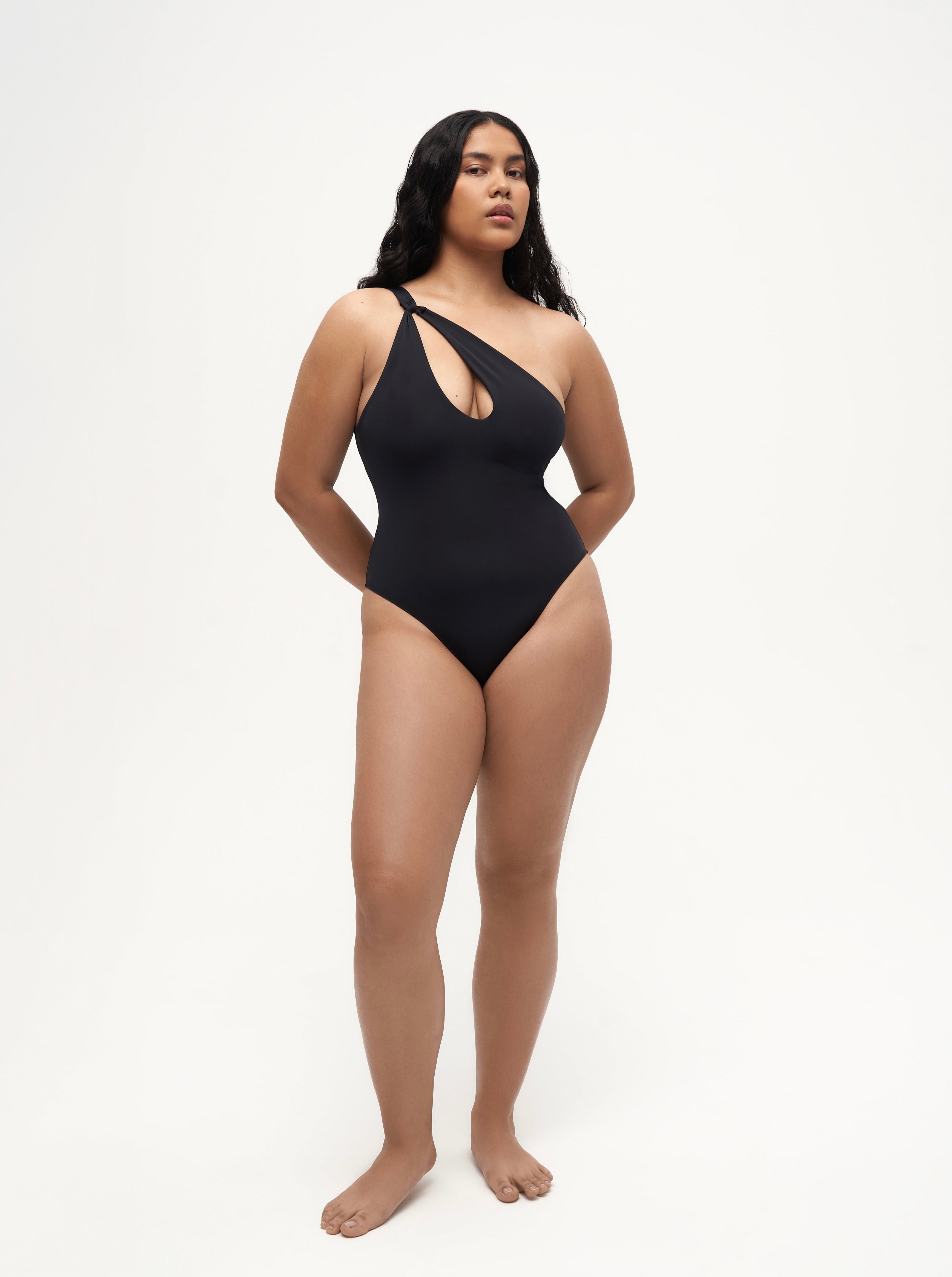 One-Shoulder Swimsuit in black
