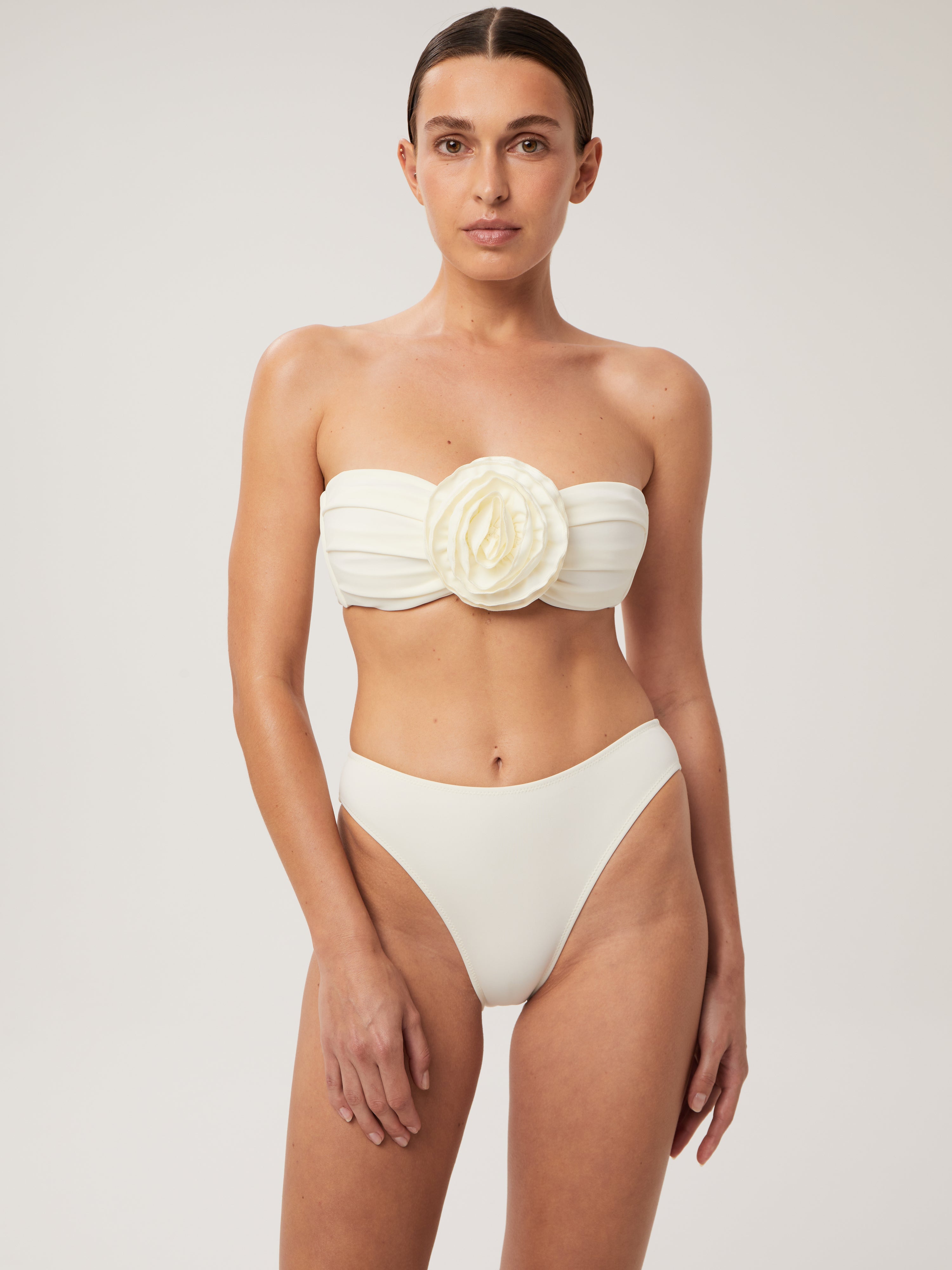 Rose Bandeau Top in ivory