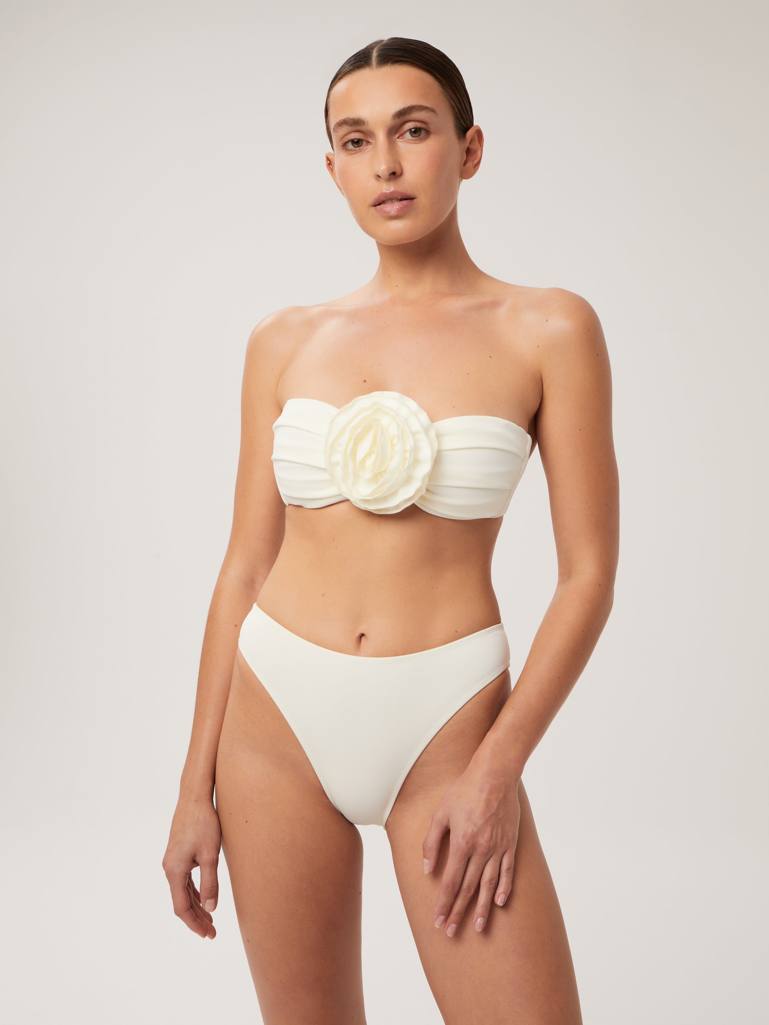Rose Bandeau Top in ivory